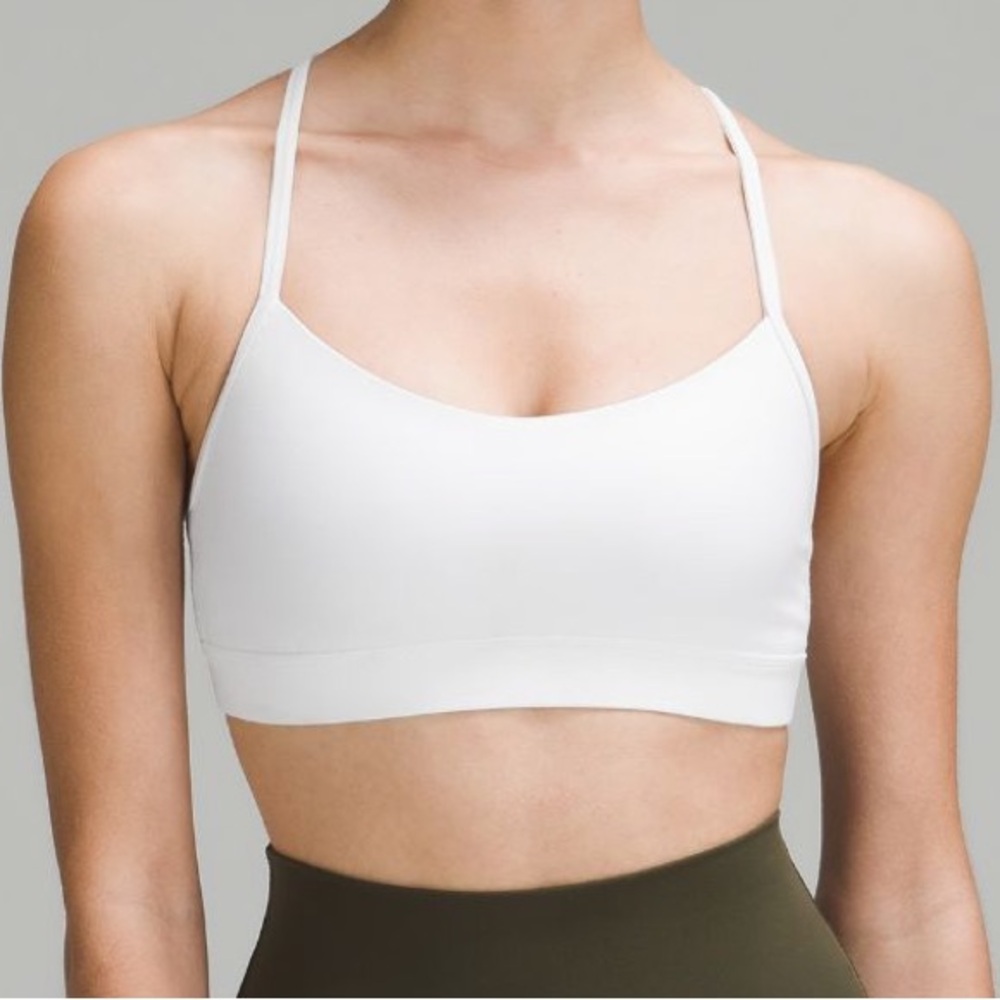 Lululemon White Flow Y Bra Size 6